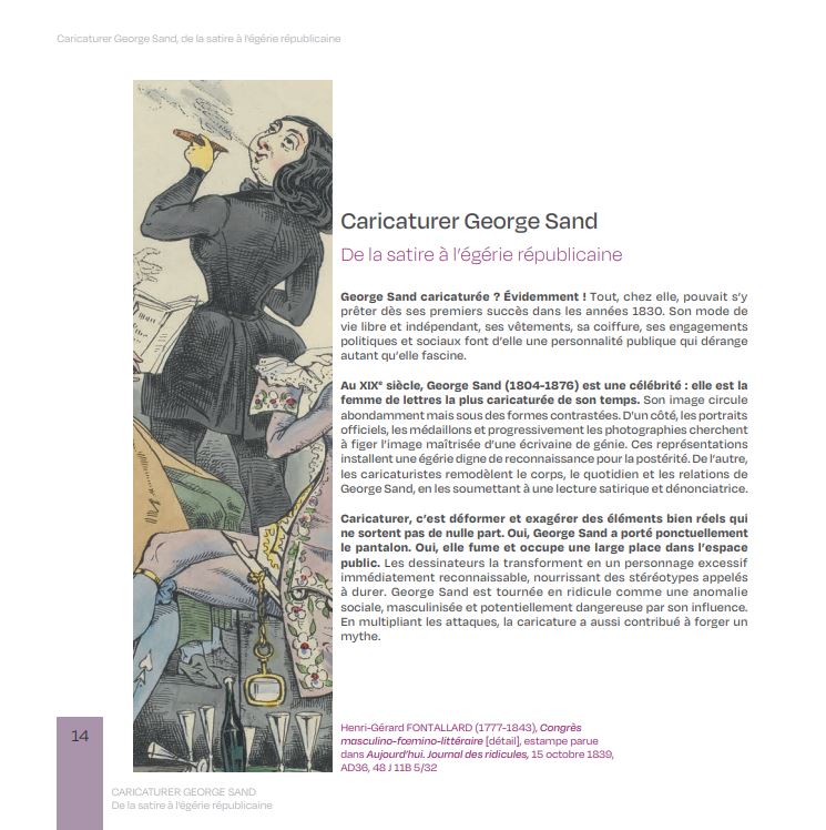 Extrait du catalogue de l'exposition sur George Sand