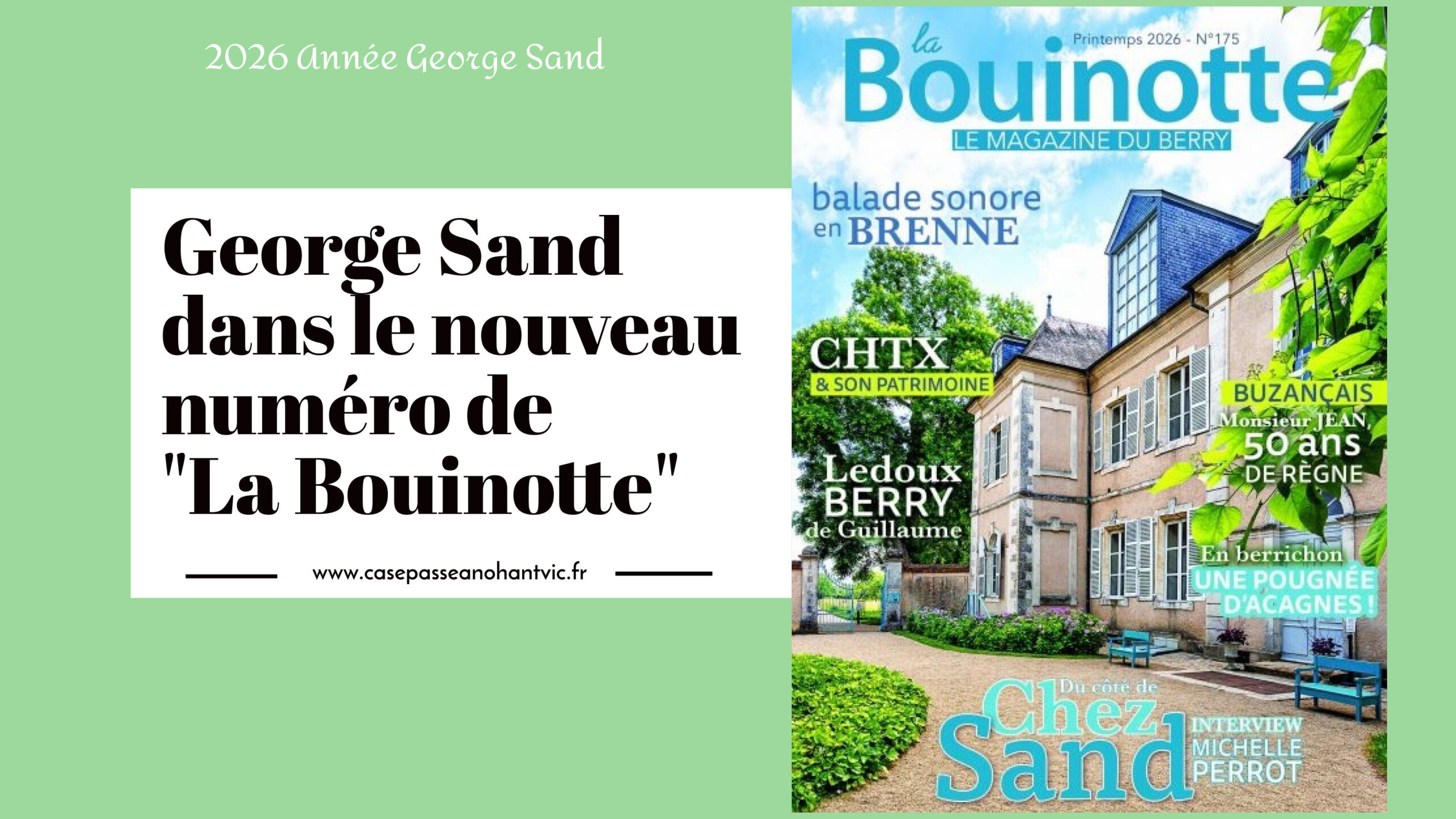 George Sand dans le dernier numéro de La Bouinotte